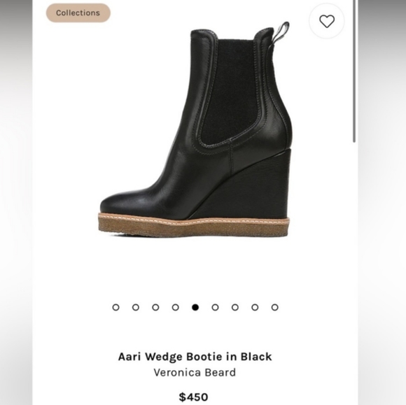 NWT Veronica Beard 'Aari 2' Water-Repellent Genuine Leather Wedge Booties in Blk - Picture 14 of 14